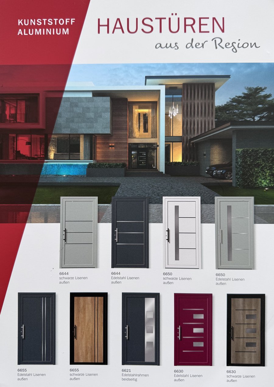 Haustürfüllungen Kollektion – Modelle in verschiedenen Farben und Designs